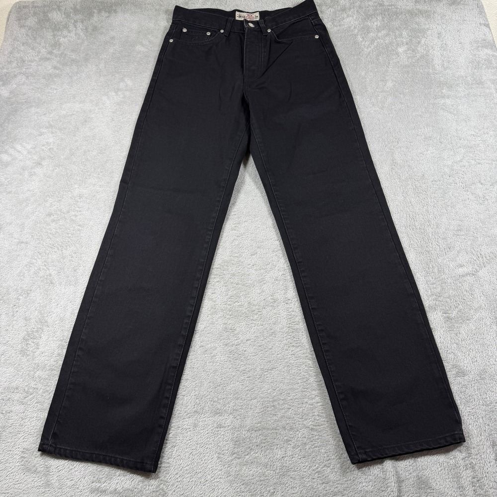 Stussy Jeans Mens 28 Black Straight Leg Denim Pants 116672